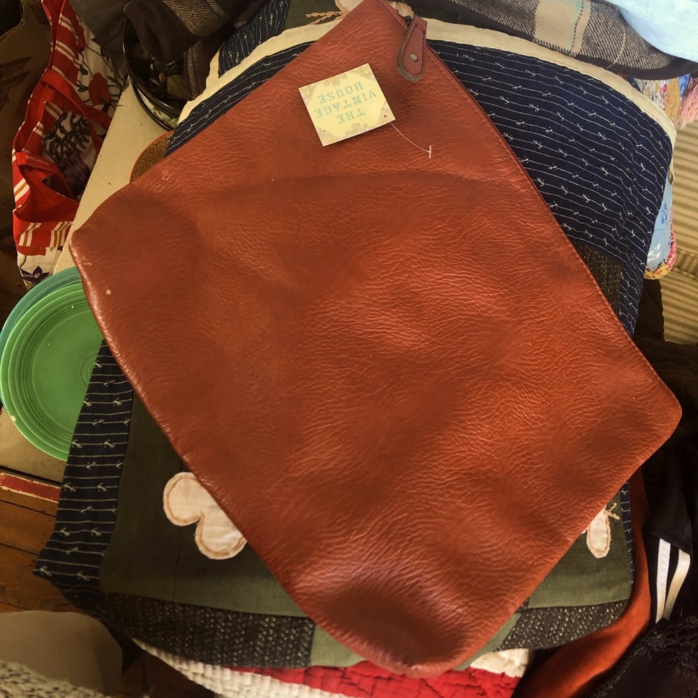 Free People large vegan leather clutch